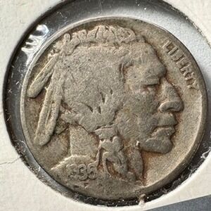 1936 Buffalo Nickel Five Cents Coin Indian Head Bison Coin